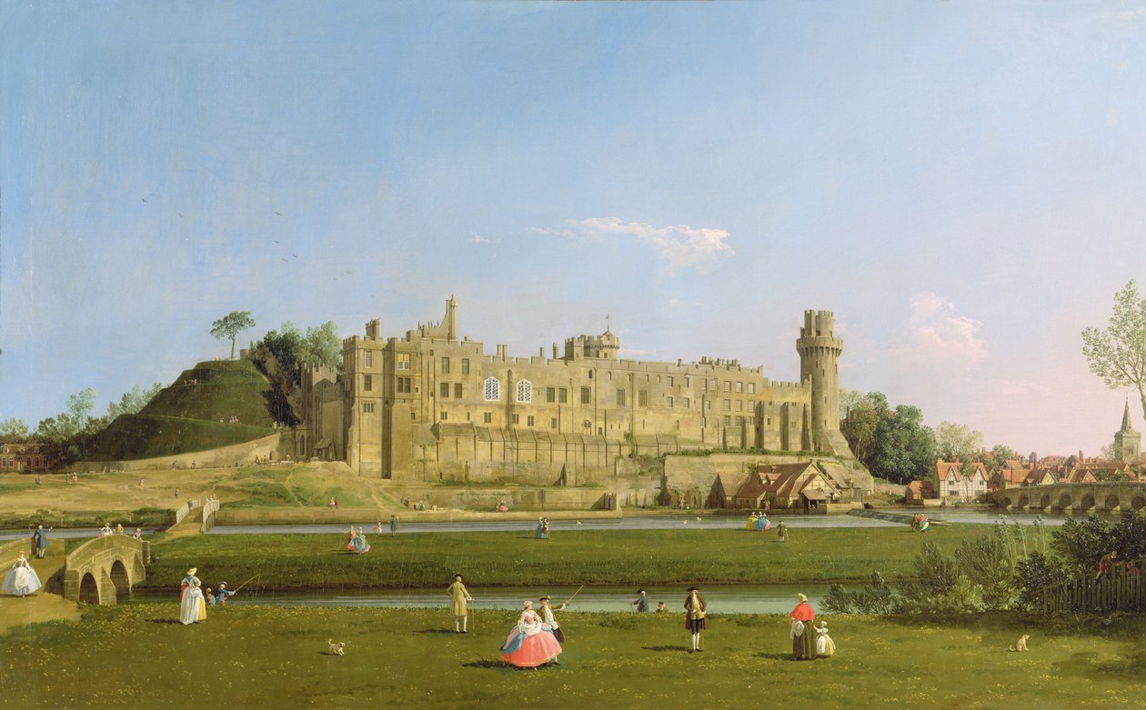 Zamek Warwick, ok.1748-49 autorstwa Giovanni Antonio Canal