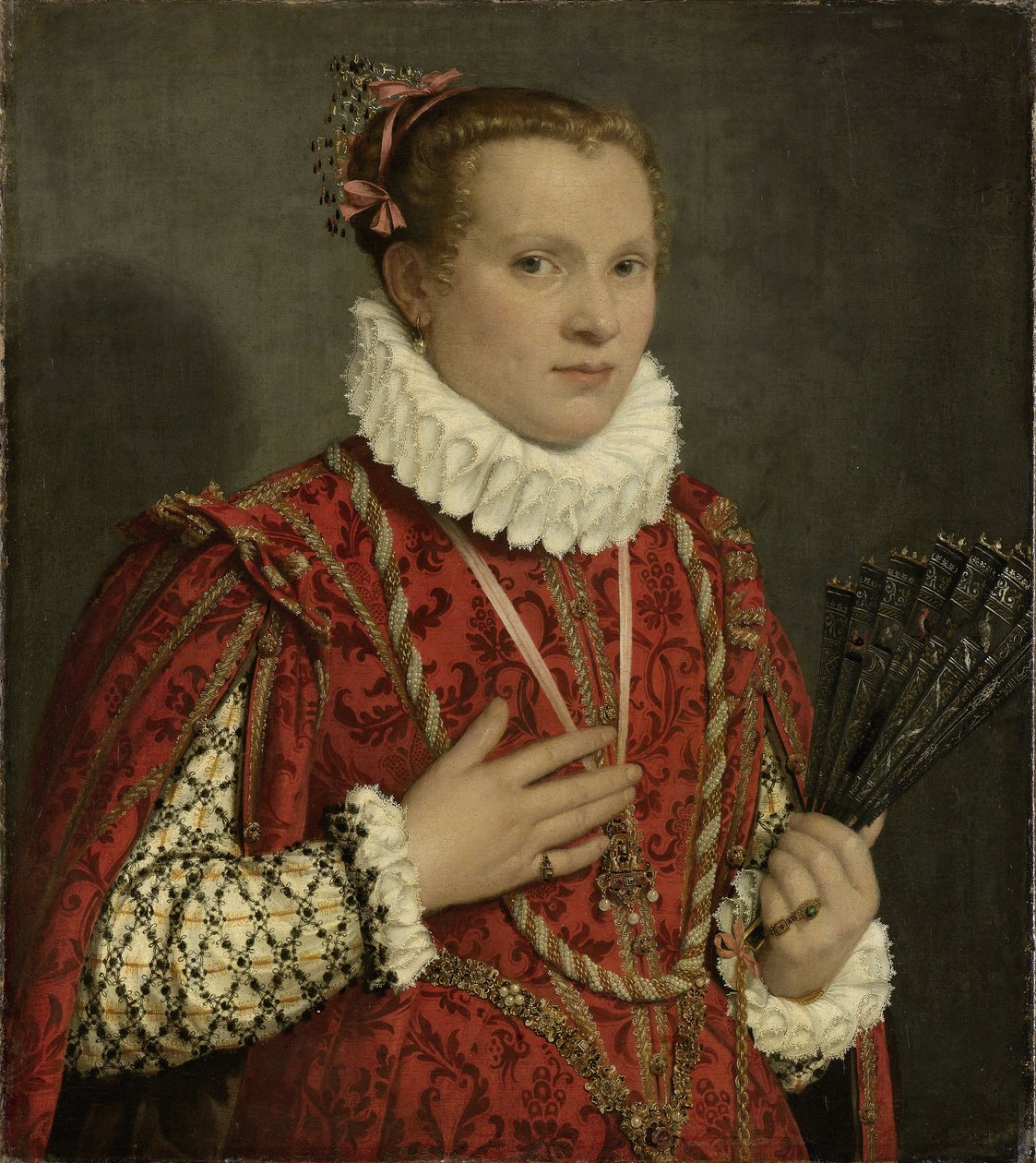 Portret młodej kobiety, 1560-78 autorstwa Giovanni Battista Moroni
