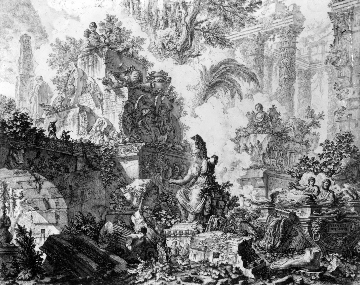 Frontyspis do serii „Vedute di Roma”, ok. 1760 autorstwa Giovanni Battista Piranesi