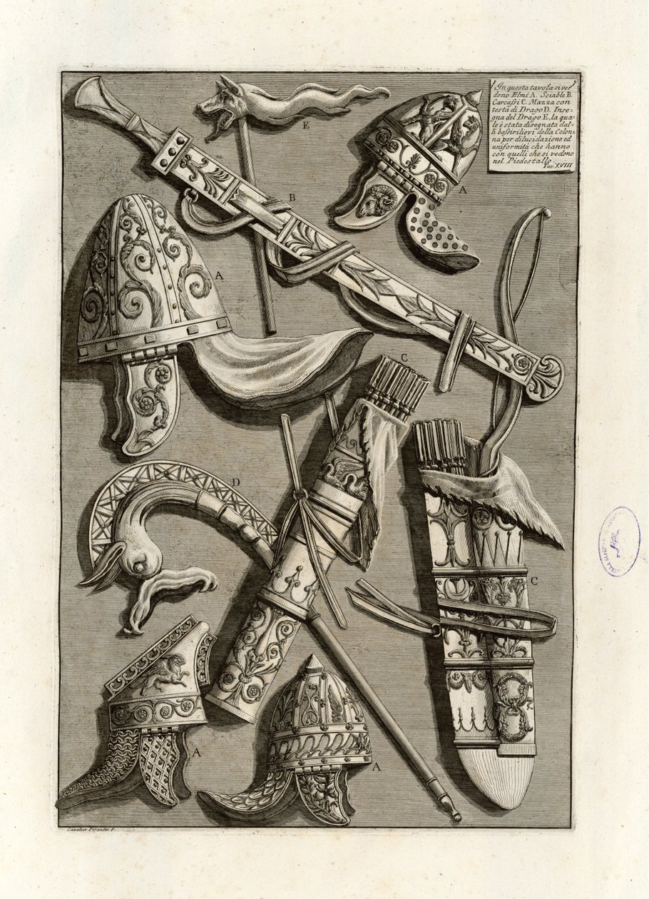 W tym panelu widzimy Elmi autorstwa Giovanni Battista Piranesi