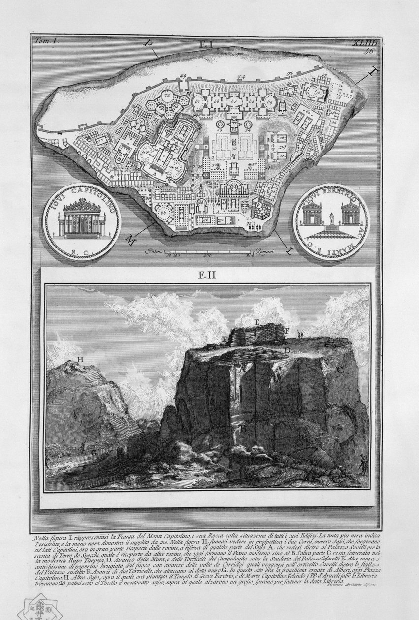 Mapa Campidoglio autorstwa Giovanni Battista Piranesi