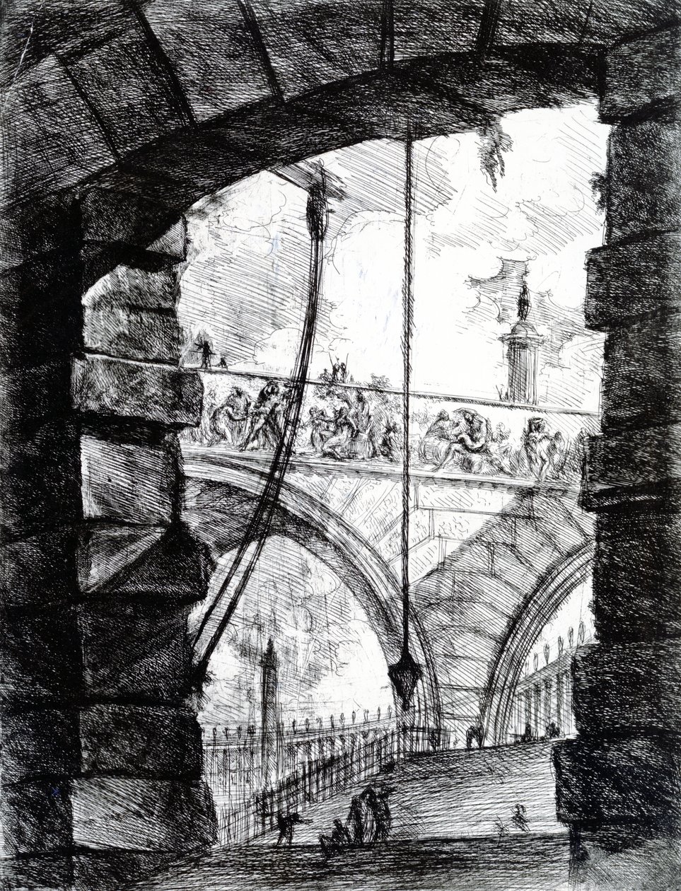 Płyta 4 z serii Carceri, 1761 r. autorstwa Giovanni Battista Piranesi