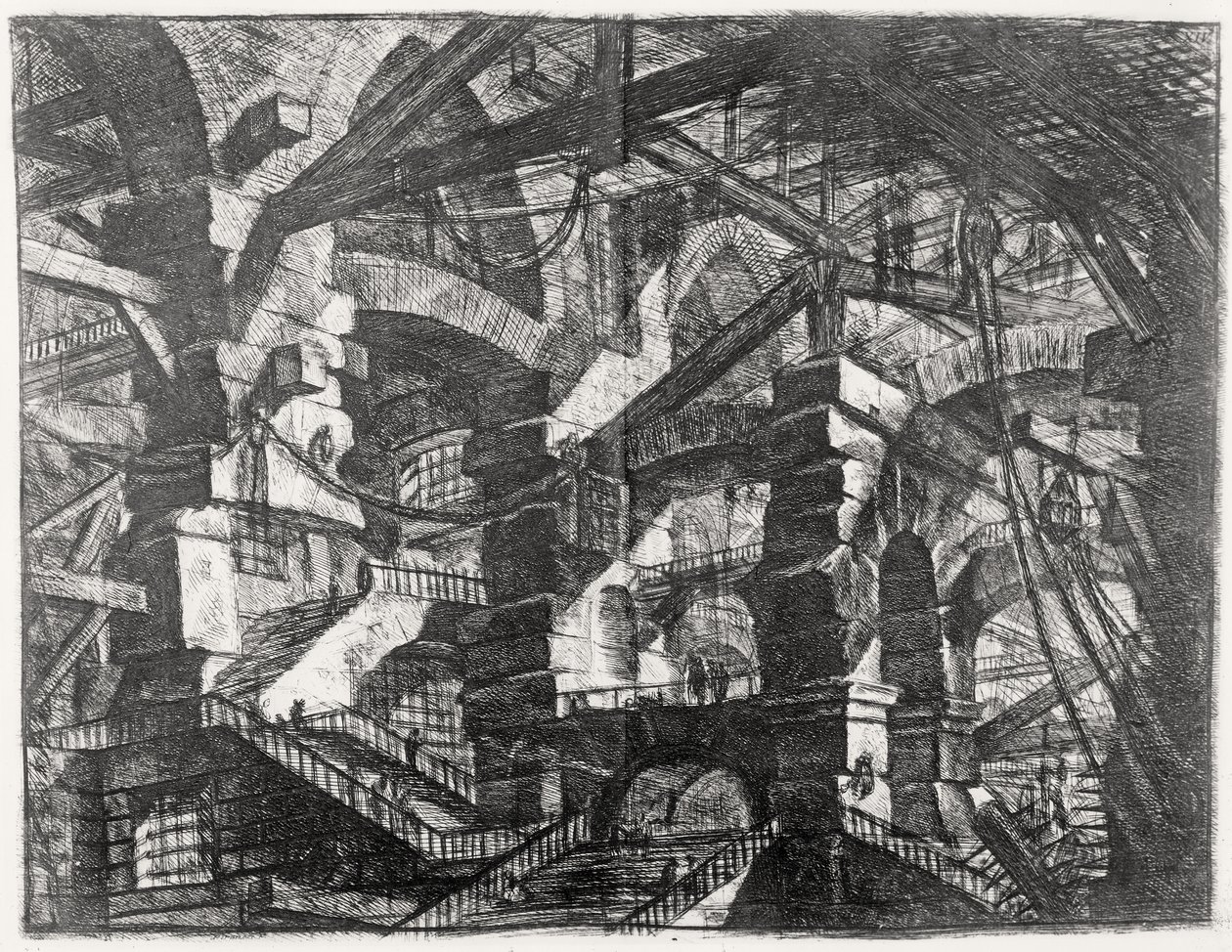 د "د اختراع د زندانونو" لړۍ څخه پلیټ، 1761 قطبونه autorstwa Giovanni Battista Piranesi