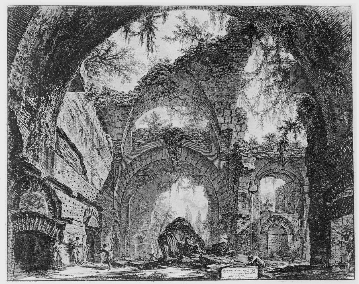 Zrujnowana galeria Villa Adriana w Tivoli autorstwa Giovanni Battista Piranesi