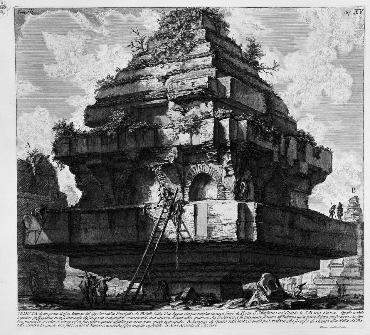 Grób na Via Appia autorstwa Giovanni Battista Piranesi