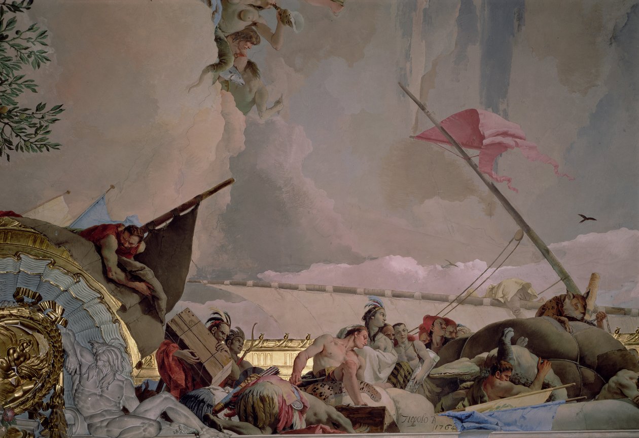 Ameryka, fragment z Chwały Hiszpanii II, z sufitu sali tronowej, 1764 (zob. także 61757, 62096, 62340) autorstwa Giovanni Battista Tiepolo