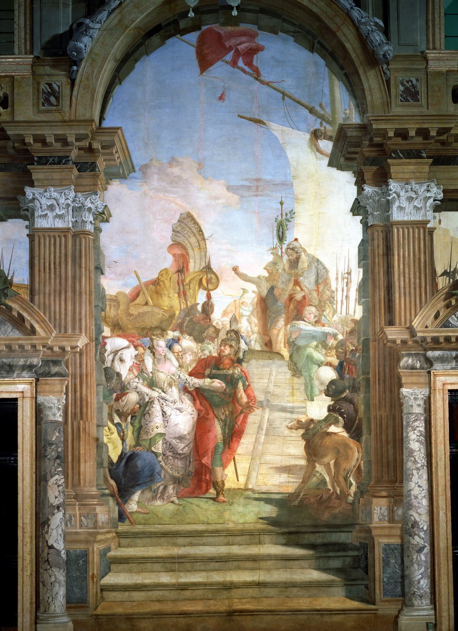 Spotkanie Antoniego (ok. 82-30 pne) i Kleopatry (51-30 pne) 1747-50 autorstwa Giovanni Battista Tiepolo
