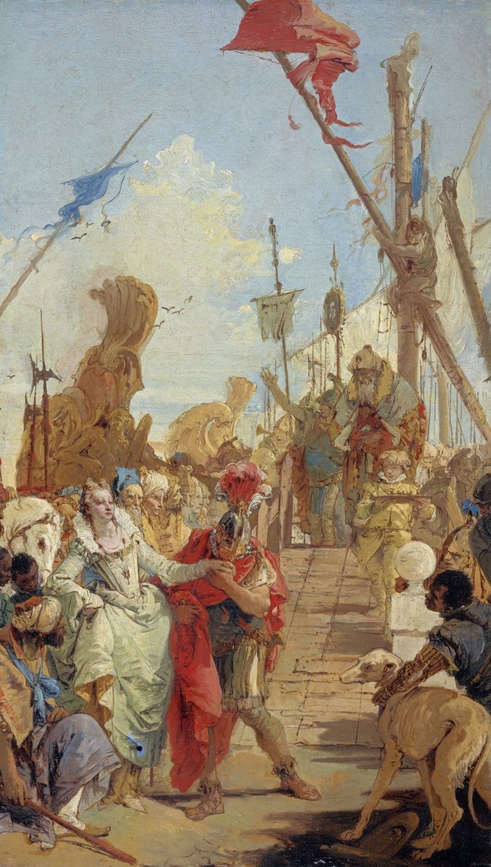 Spotkanie Antoniusza i Kleopatry autorstwa Giovanni Battista Tiepolo