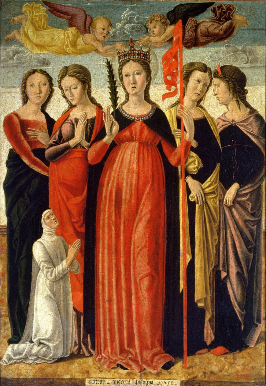 Św. Urszula i Czterech Świętych (tempera na panelu) autorstwa Giovanni Bellini