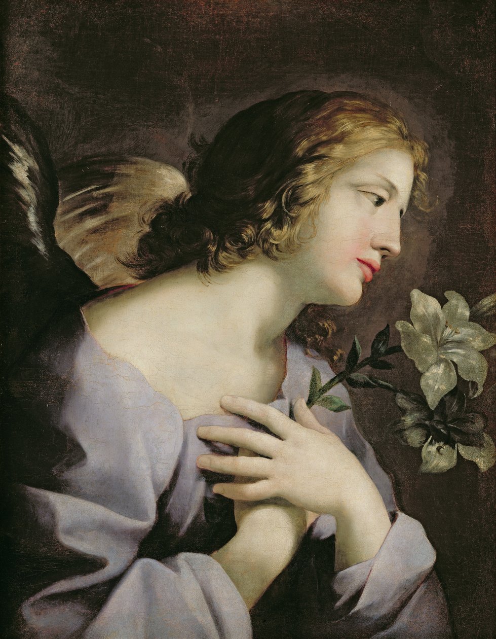 Anioł Zwiastowania, ok.1650 autorstwa Giovanni Francesco Romanelli
