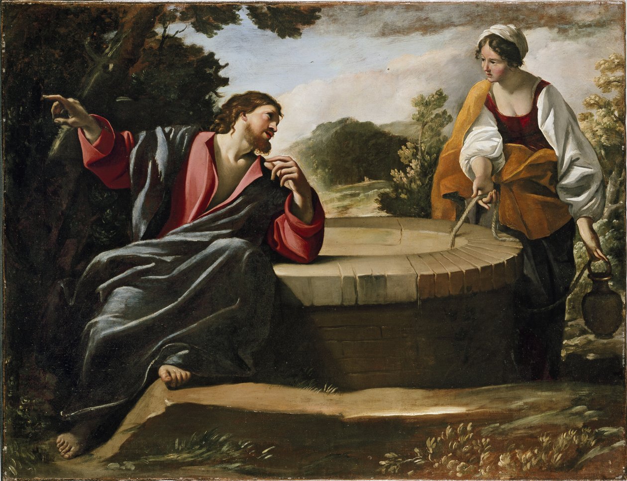Chrystus i Niewiasta z Sarnaki, XVII wiek autorstwa Giovanni Lanfranco