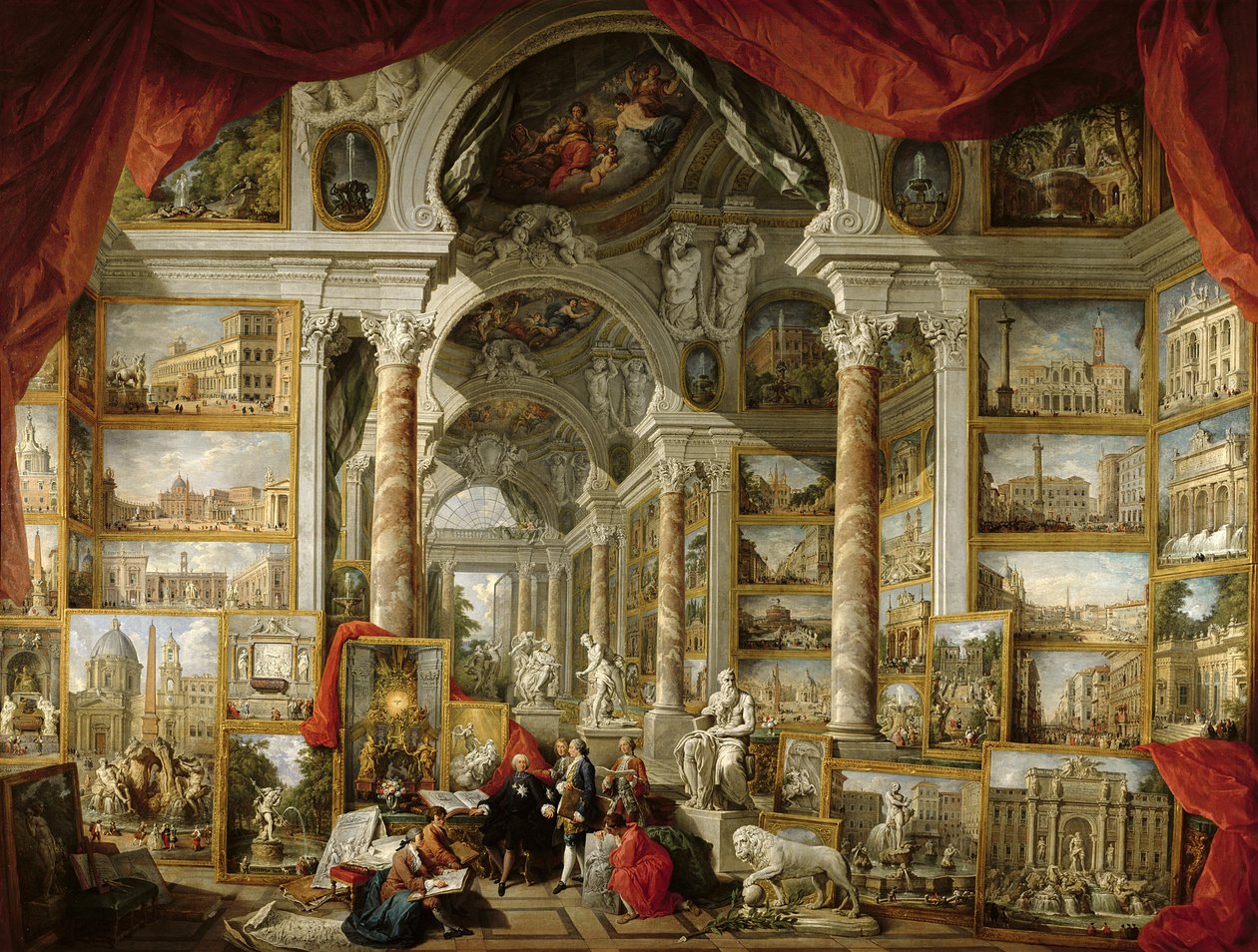 د عصري روم د لیدونو سره ګالري، 1759 پولی autorstwa Giovanni Paolo Pannini