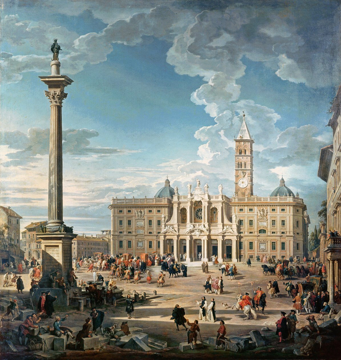 Piazza Santa Maria Maggiore, 1752 r. autorstwa Giovanni Paolo Pannini
