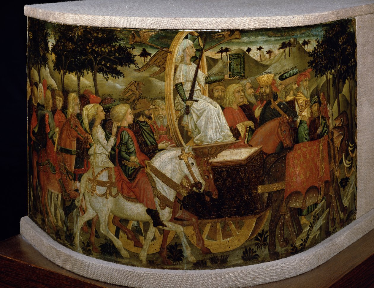 Triumph of Fame, inspirowany „Triumfami” Petrarki (1304-74) autorstwa Giovanni di Ser Giovanni