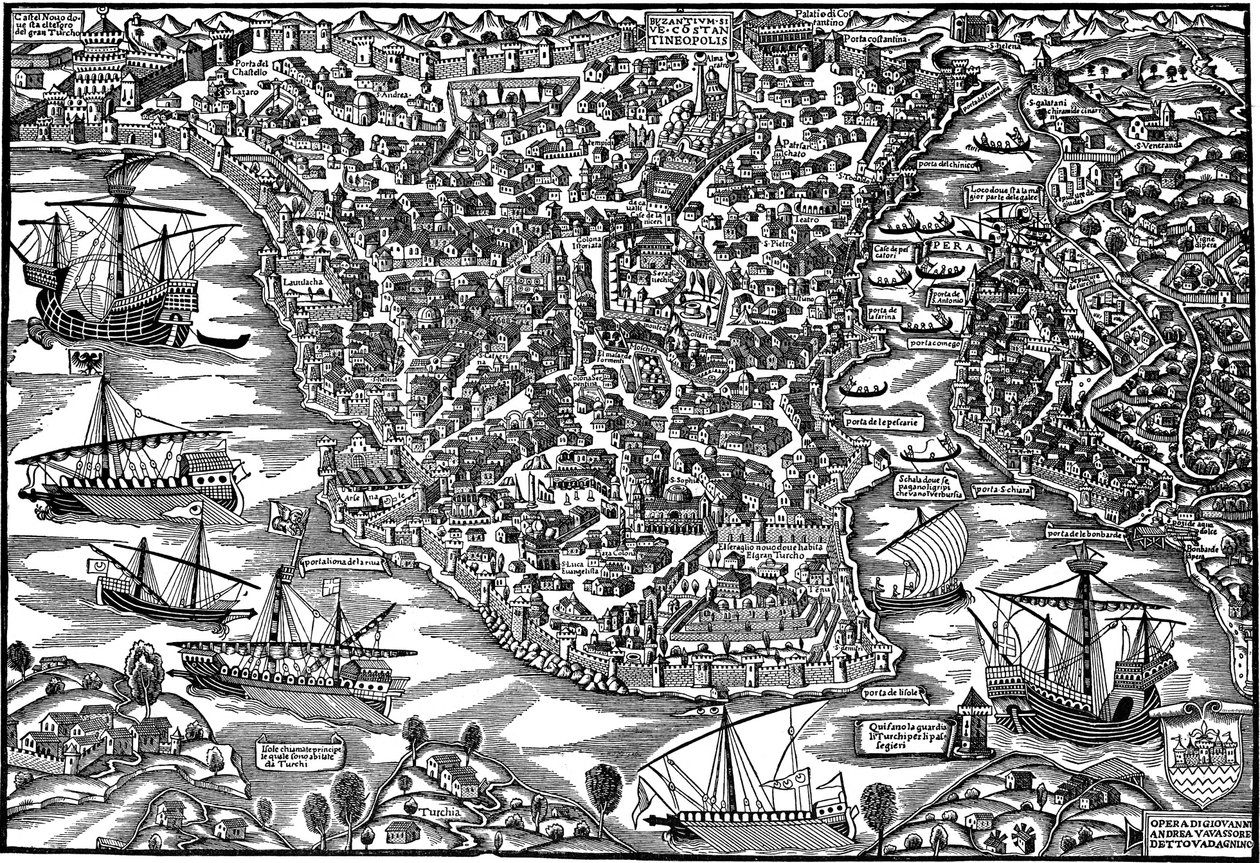 Konstantynopol, połowa XVI wieku autorstwa Giovanni Andrea Vavassori