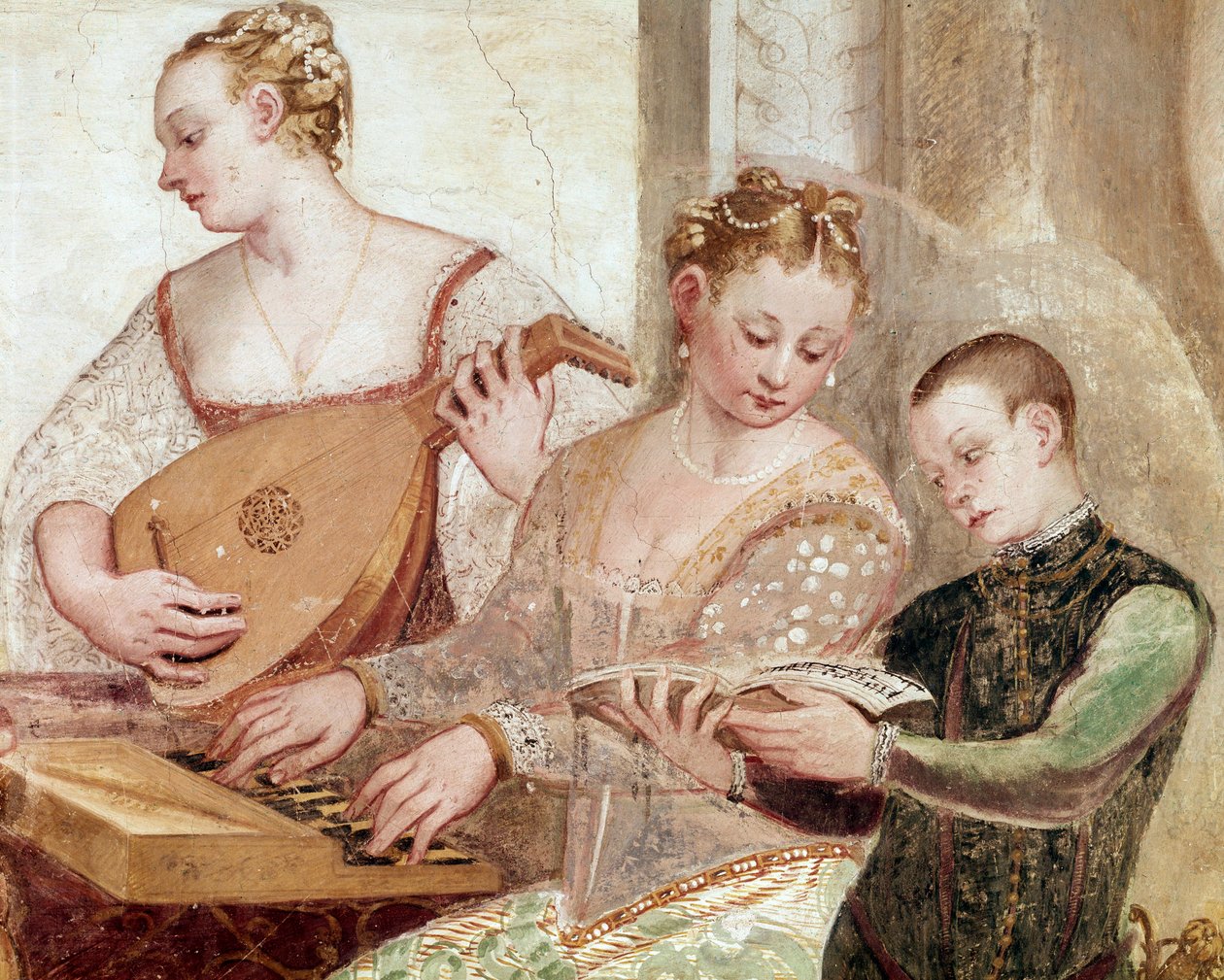 Koncert, detal (Fresco autorstwa Giovanni Antonio Fasolo
