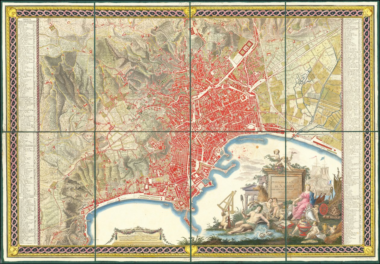 Mapa Neapolu z 1790 r. autorstwa Giovanni Antonio Rizzi Zannoni