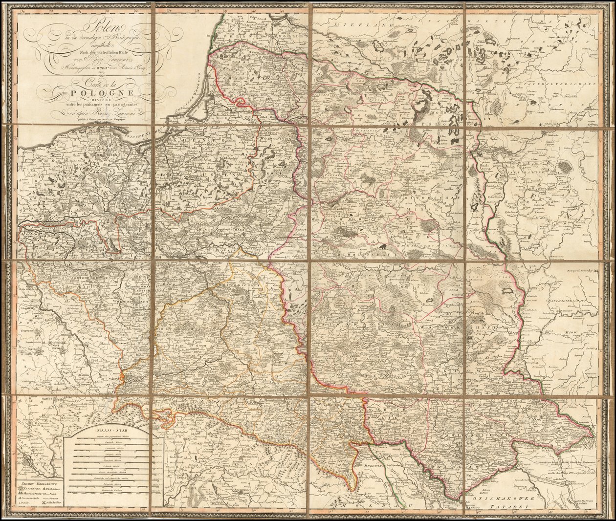 Mapa Polski z 1807 r. autorstwa Giovanni Antonio Rizzi Zannoni