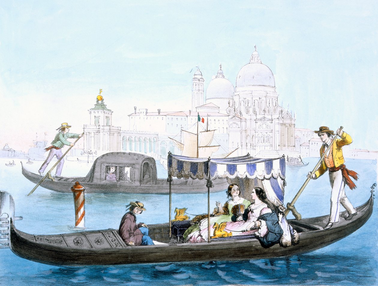 Gondola wenecka, ok. 1850 r. autorstwa Giovanni Battista Cecchini