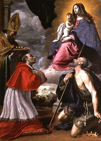 Madonna z Dzieciątkiem ze świętymi autorstwa Giovanni Battista Pesari