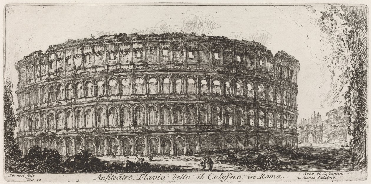 Amfiteatr Flawiuszów znany jako Koloseum autorstwa Giovanni Battista Piranesi