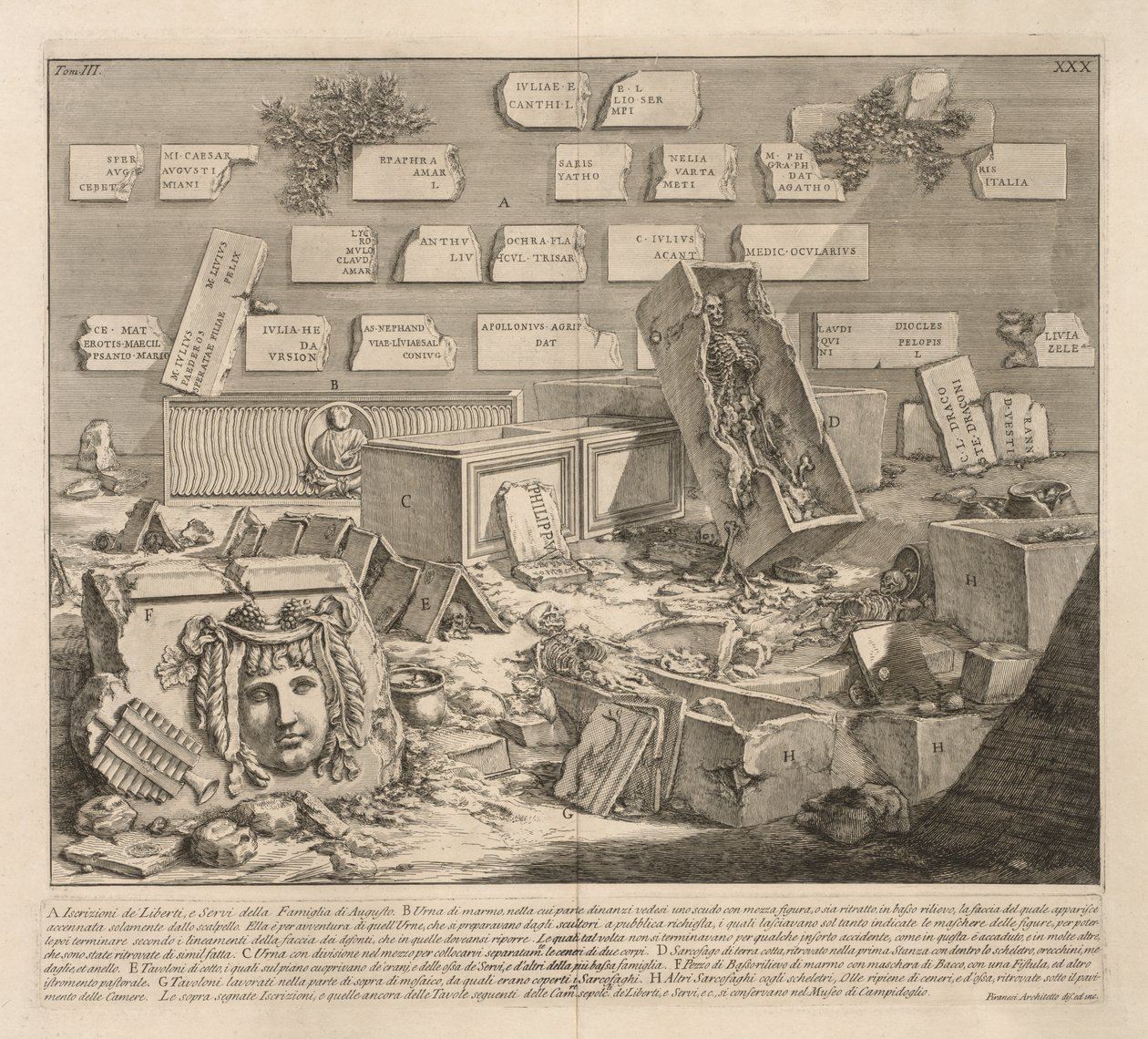 Napisy Liberti i Servi autorstwa Giovanni Battista Piranesi