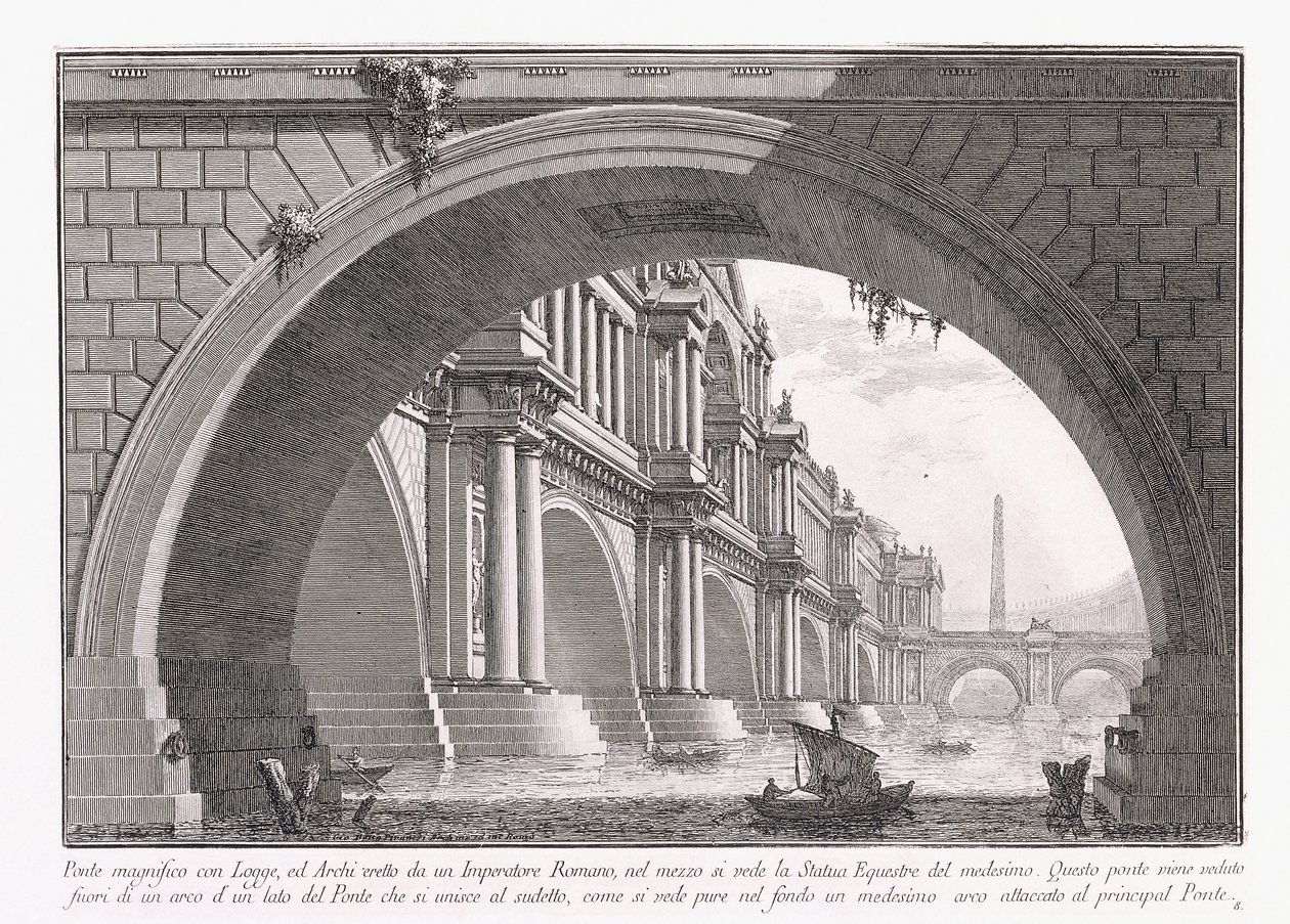 Wspaniały most z loggią autorstwa Giovanni Battista Piranesi