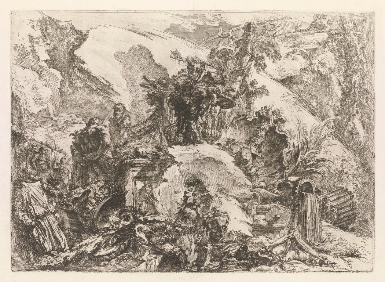 Szkielety z Grotteschi (Grotesques) autorstwa Giovanni Battista Piranesi