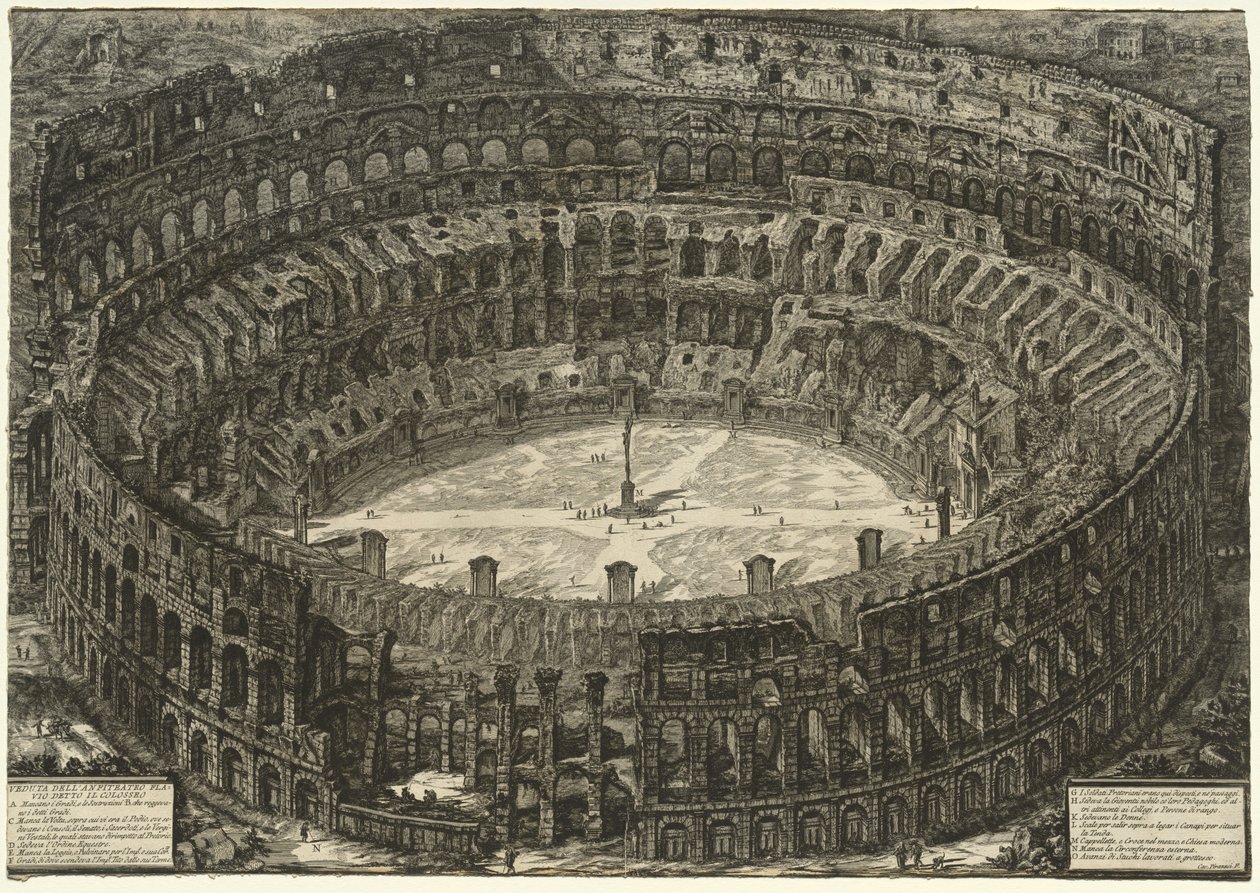 Widoki Rzymu: Koloseum, 1776. autorstwa Giovanni Battista Piranesi