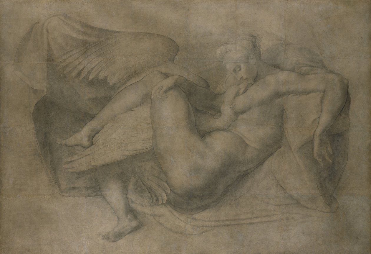 Leda i łabędź autorstwa Giovanni Battista Rosso Fiorentino