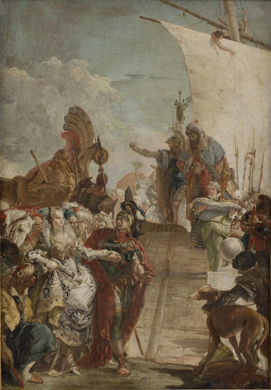 Anthony Leading Kleopatra na pokładzie autorstwa Giovanni Battista Tiepolo