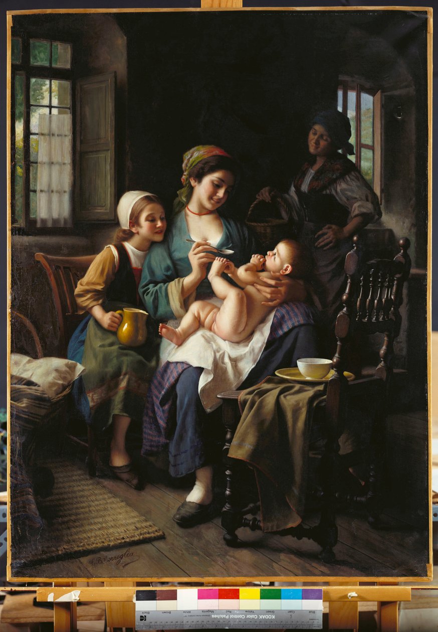 Pora posiłku (olej na płótnie) autorstwa Giovanni Battista Torriglia