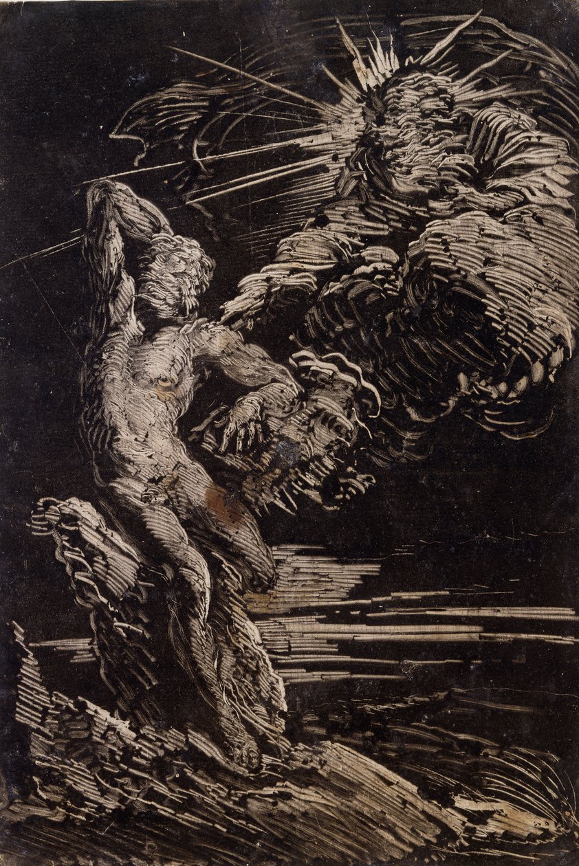 Stworzenie Adama, c. 1642 autorstwa Giovanni Benedetto Castiglione