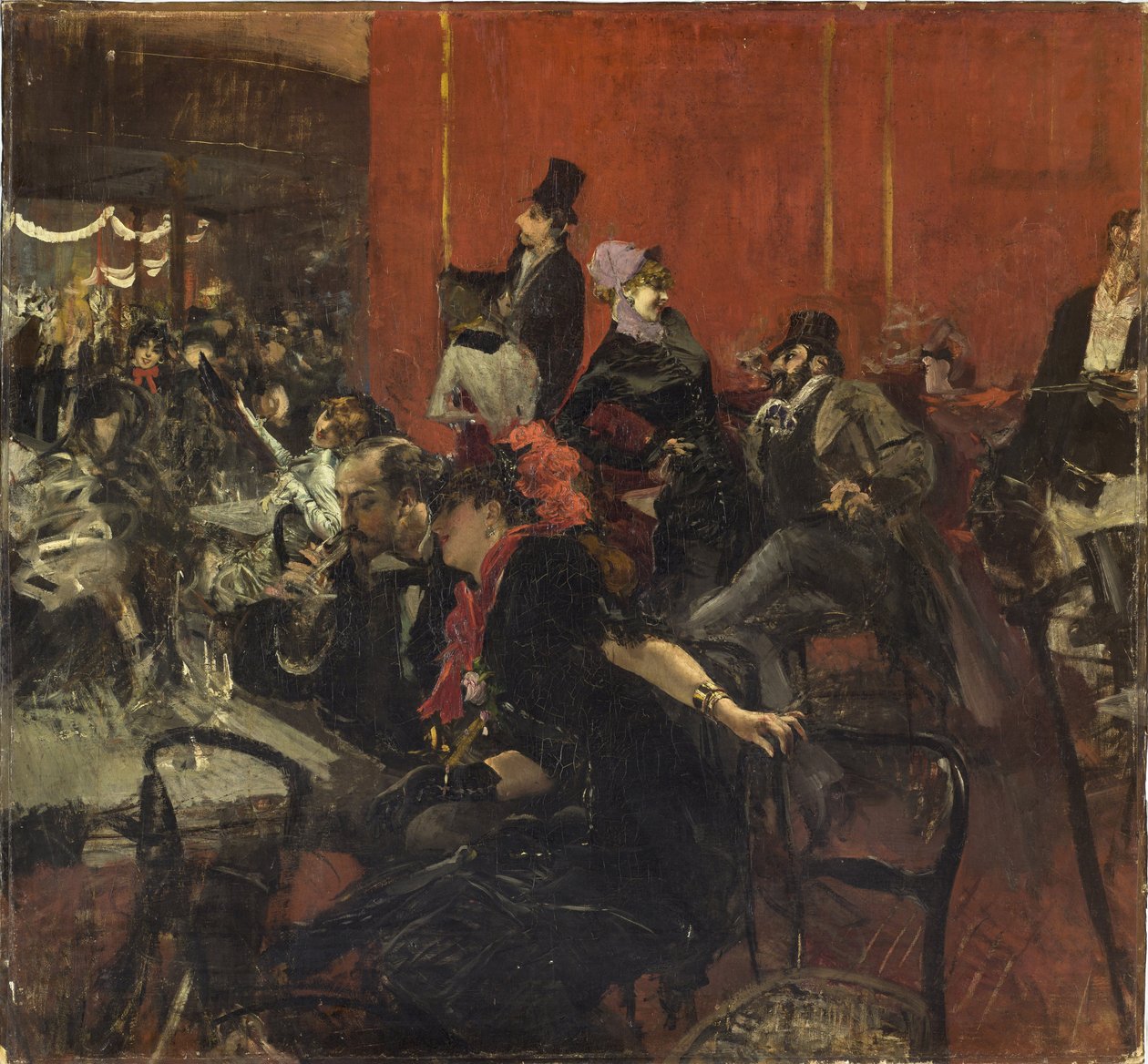 Scena biesiadna, ok. godz. 1889 autorstwa Giovanni Boldini