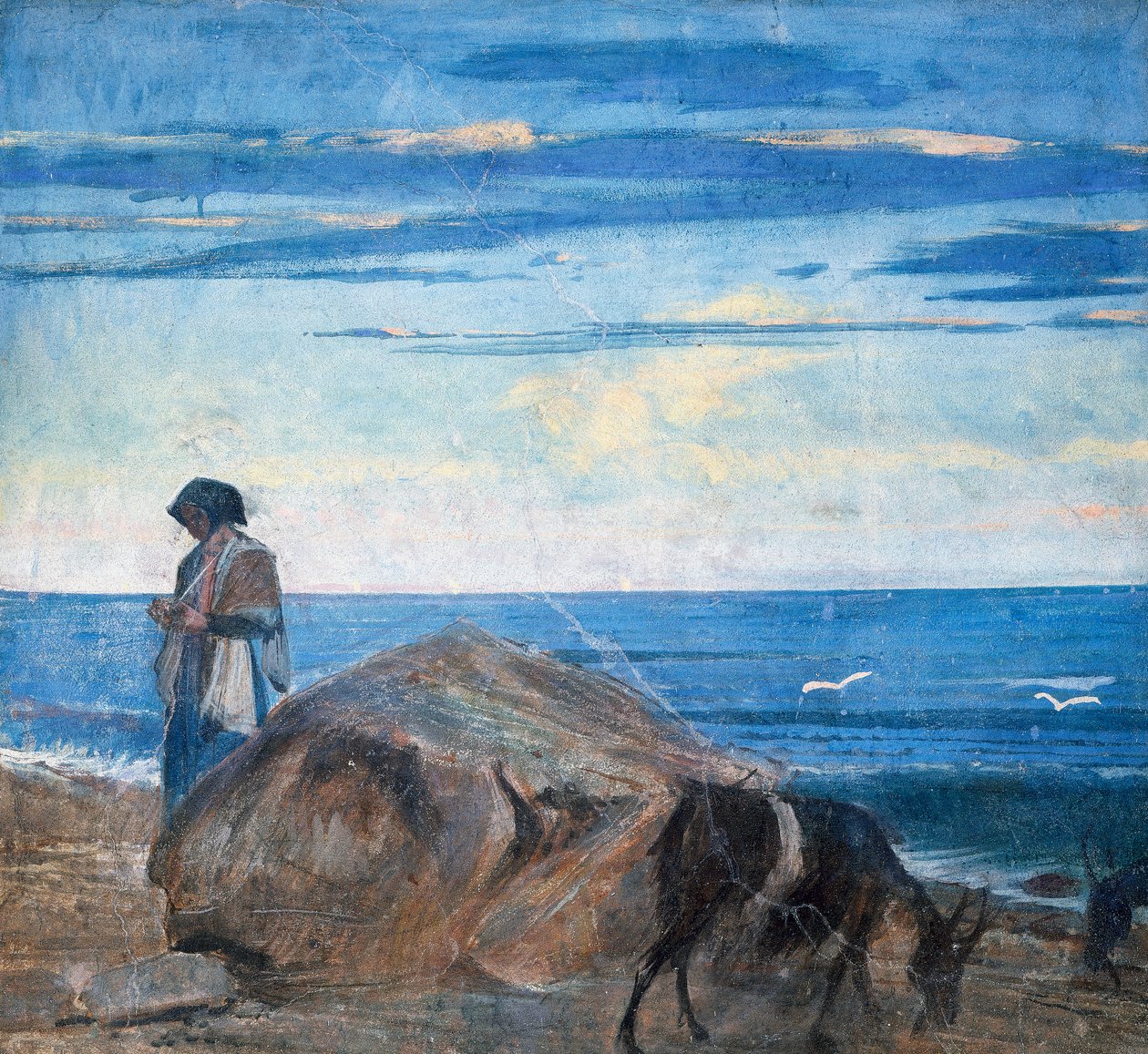 Pasterz kóz nad morzem autorstwa Giovanni Boldini