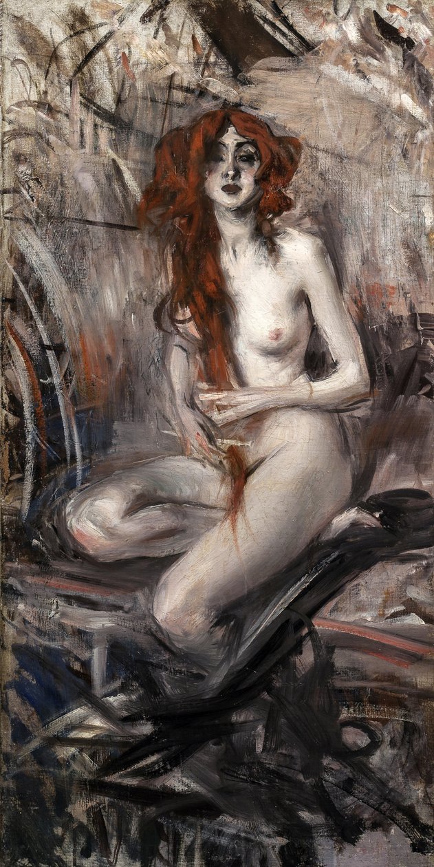 Kobieta czesząca włosy, c. 1912. autorstwa Giovanni Boldini