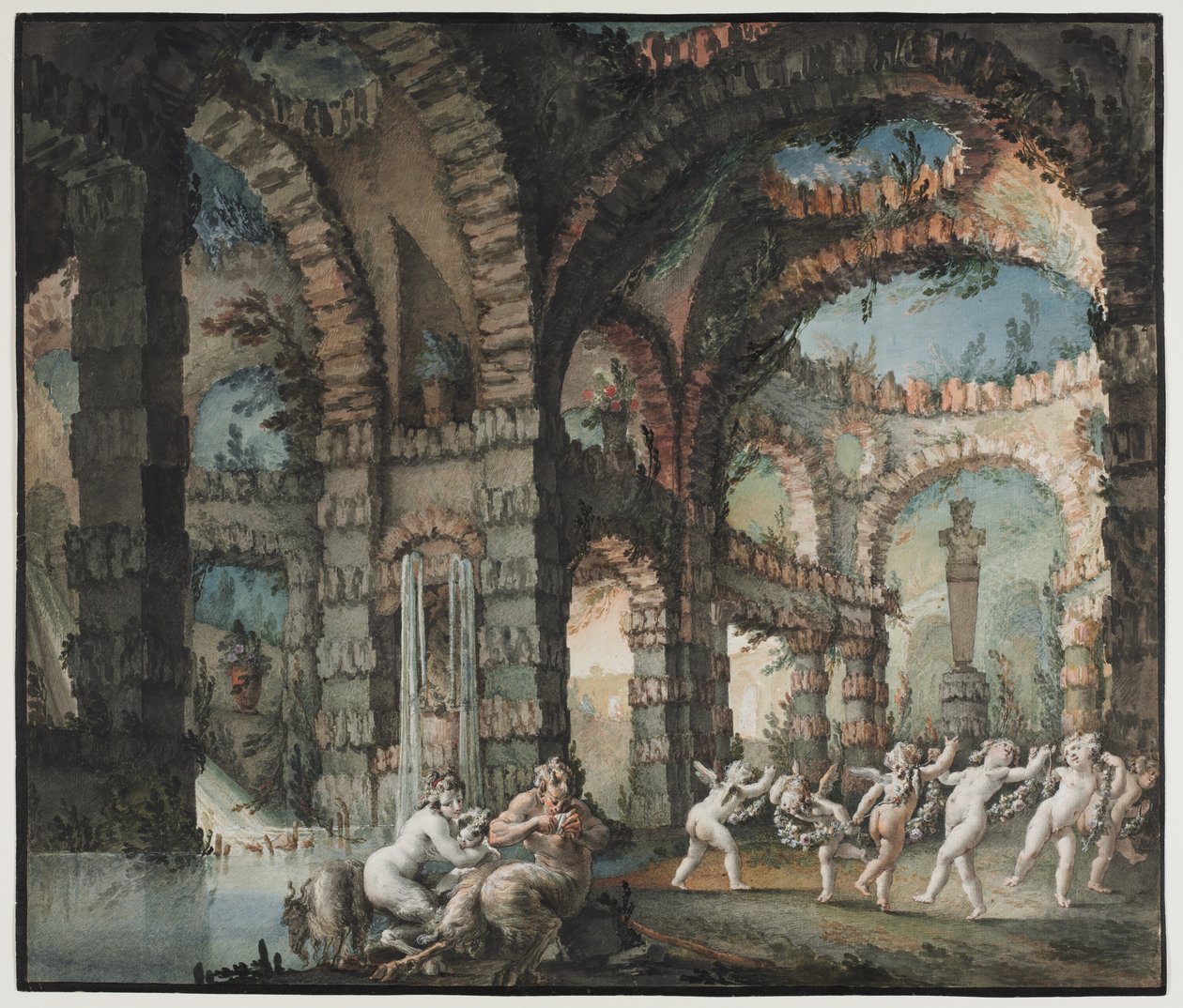 Rodzina satyrów z tańczącymi cherubinami autorstwa Giovanni David