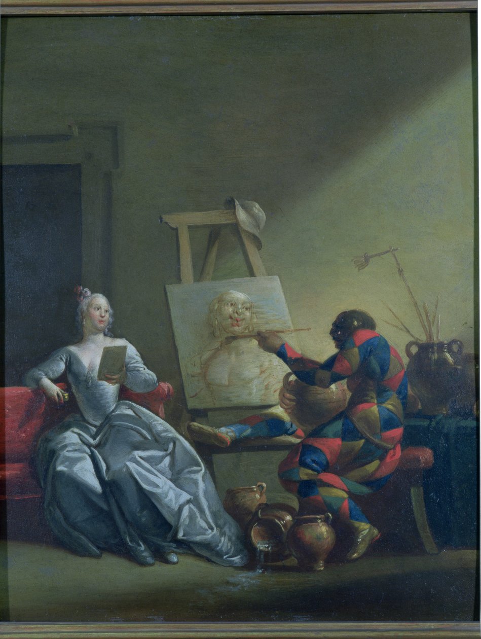 Malarz arlekiński, ok. 1742 r. autorstwa Giovanni Domenico Ferretti