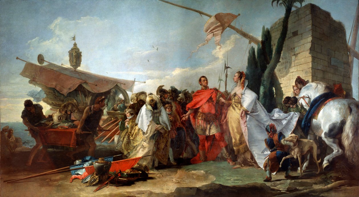 Cezar spotyka Kleopatrę, 1747. autorstwa Giovanni Domenico Tiepolo