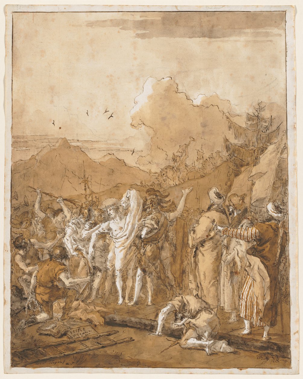 Rozbieranie się Chrystusa, c. 1785-1790. autorstwa Giovanni Domenico Tiepolo