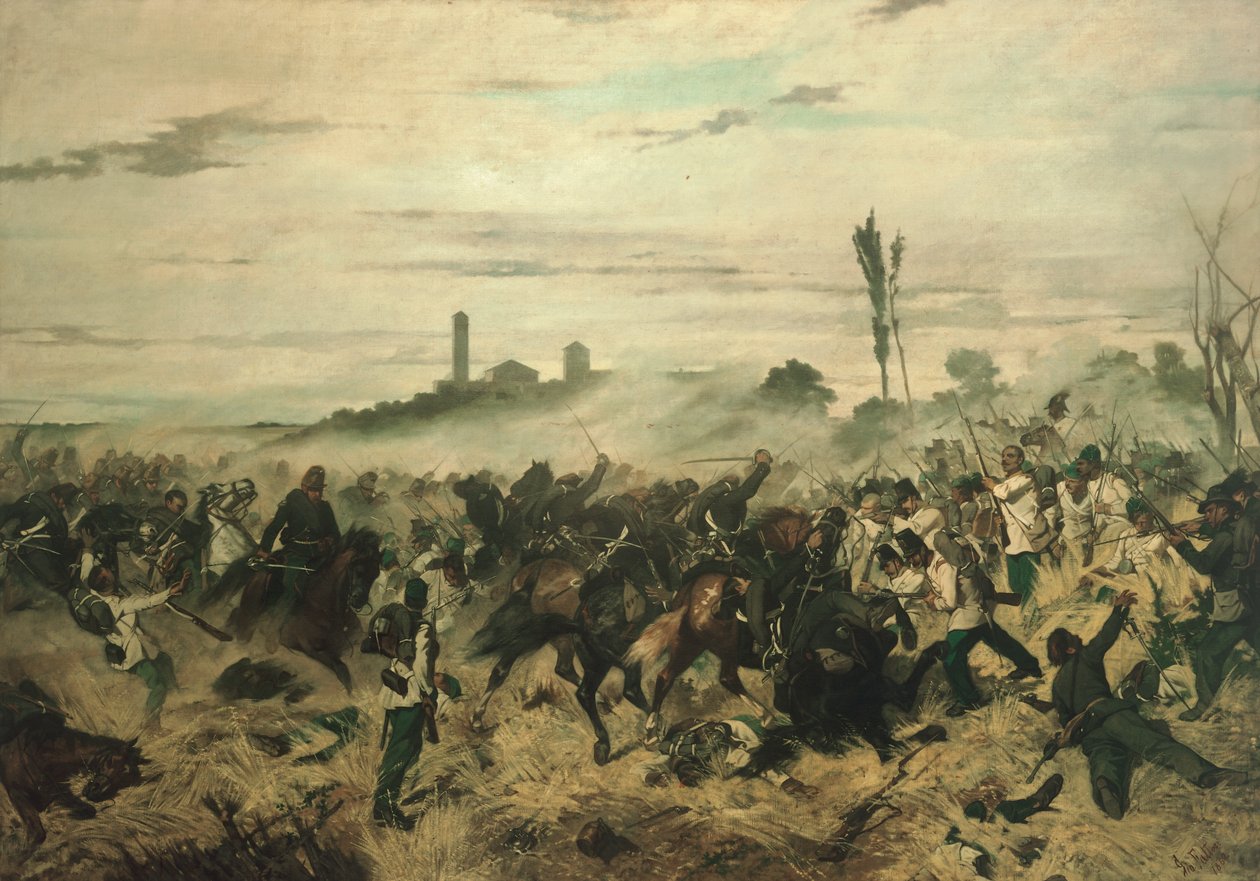 Bitwa pod Montebello autorstwa Giovanni Fattori