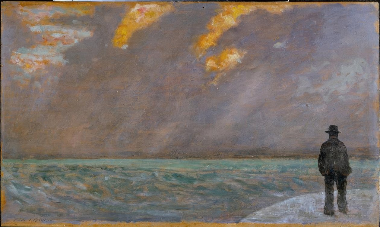 Zachód słońca nad morzem autorstwa Giovanni Fattori