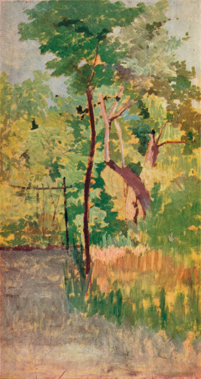 Drzewo i ścieżka leśna, XIX w. autorstwa Giovanni Fattori