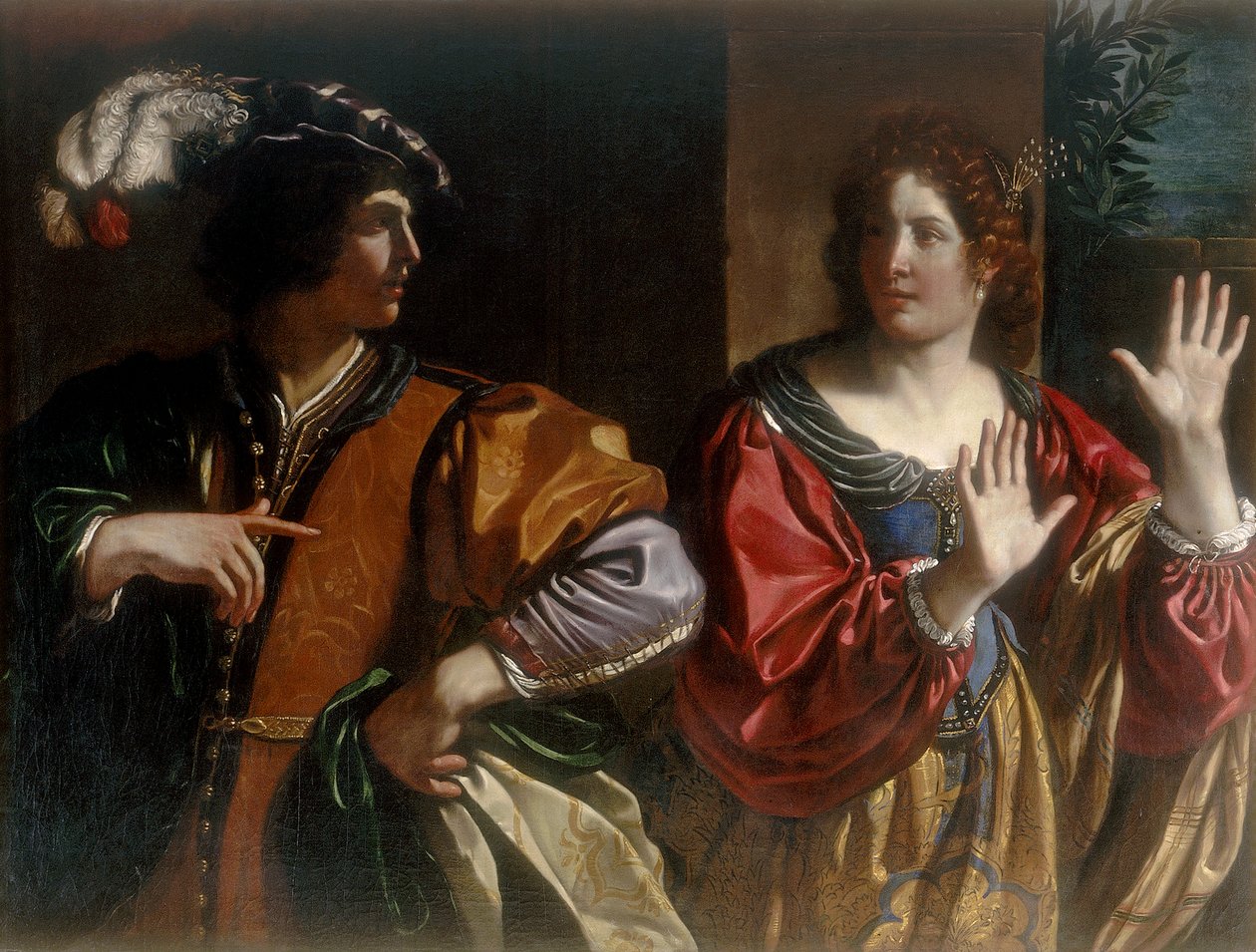Hammon i Tamar autorstwa Giovanni Francesco Barbieri