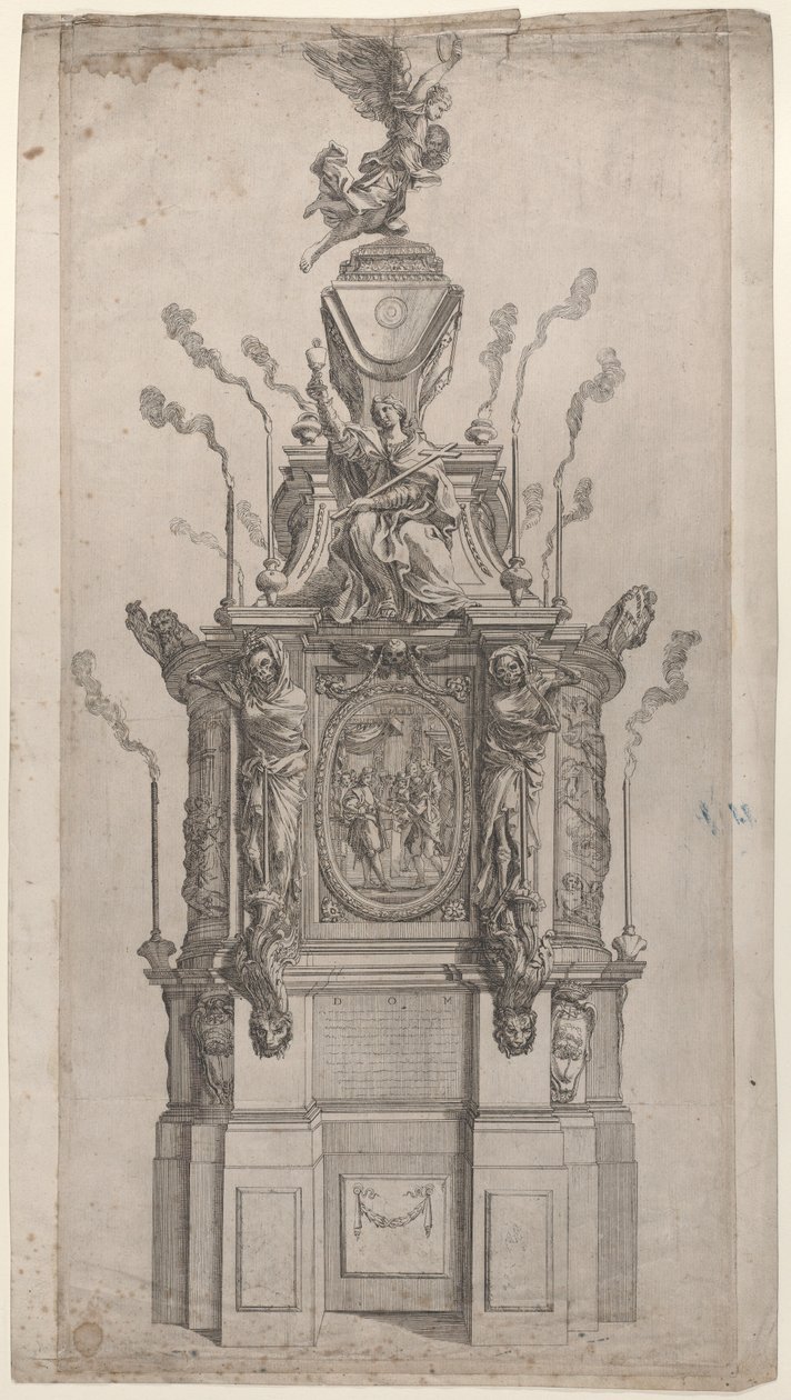 Katafalk, 1626-80. autorstwa Giovanni Francesco Grimaldi