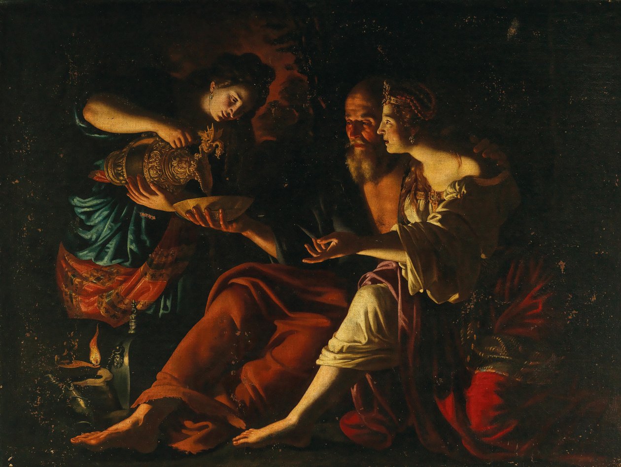 Lot i jego córki. autorstwa Giovanni Francesco Guerrieri