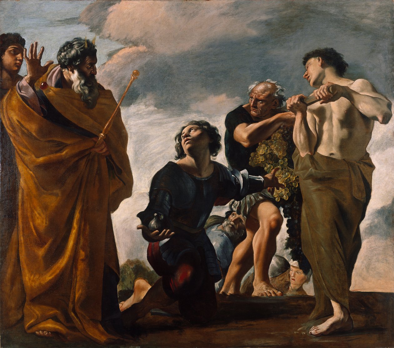 Mojżesz i posłańcy z Kanaanu, 1621-24 autorstwa Giovanni Lanfranco