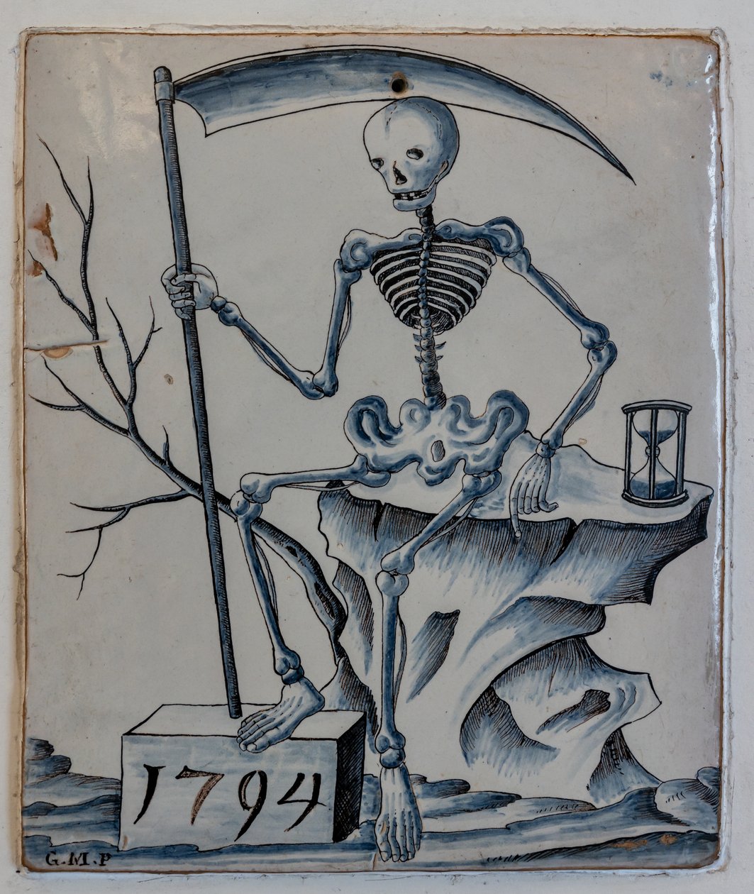 Tablica z alegorią śmierci autorstwa Giovanni Meazzi
