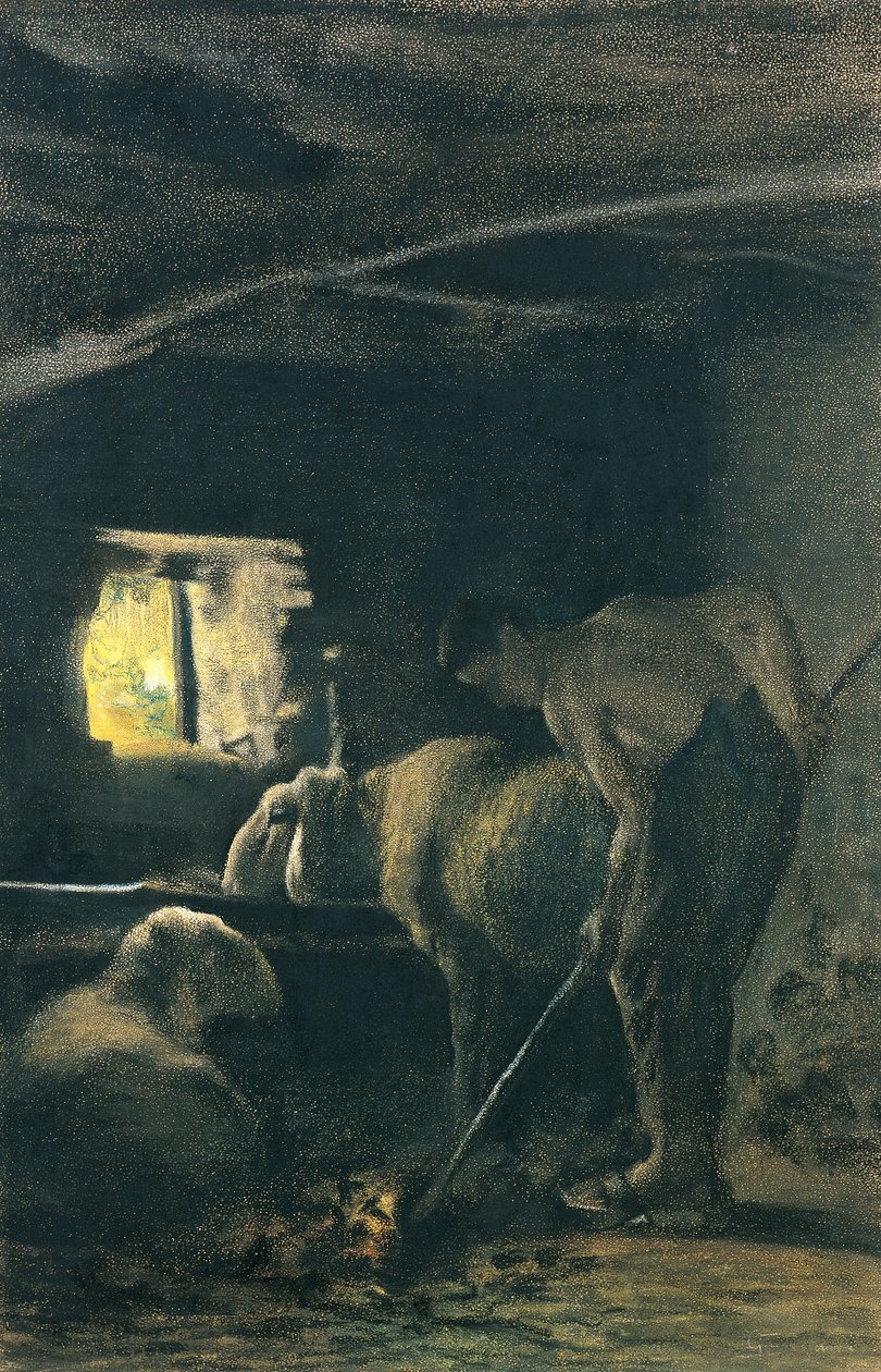W stajni autorstwa Giovanni Segantini