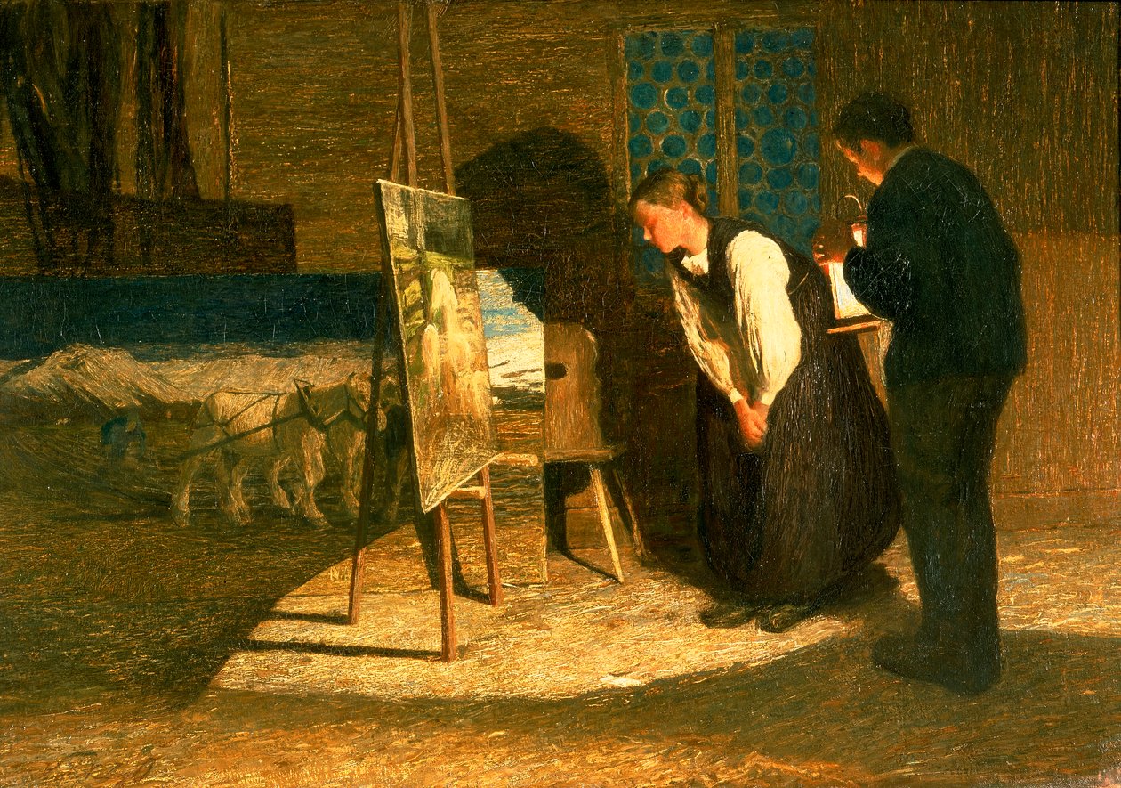 Moje Modelki (olej na płótnie) autorstwa Giovanni Segantini